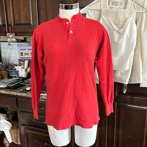 Vintage Duofold Sz M Red Henley Shirt